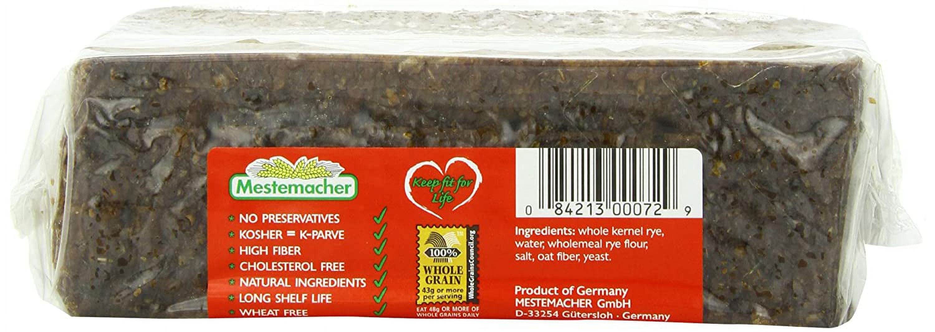 Mestemacher Bread Whole Rye, 17.6-Ounce (Pack of 6)