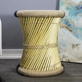 thumbnail image 4 of Natural Geo Moray Decorative Handwoven Jute Stool in Black Striped (Set of 2), 4 of 5