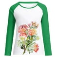 thumbnail image 4 of Pompotops Mode Femmes Printemps Automne Patchwork Imprimé Manches Longues Col Rond Tee-Shirt Décontracté, 4 of 4