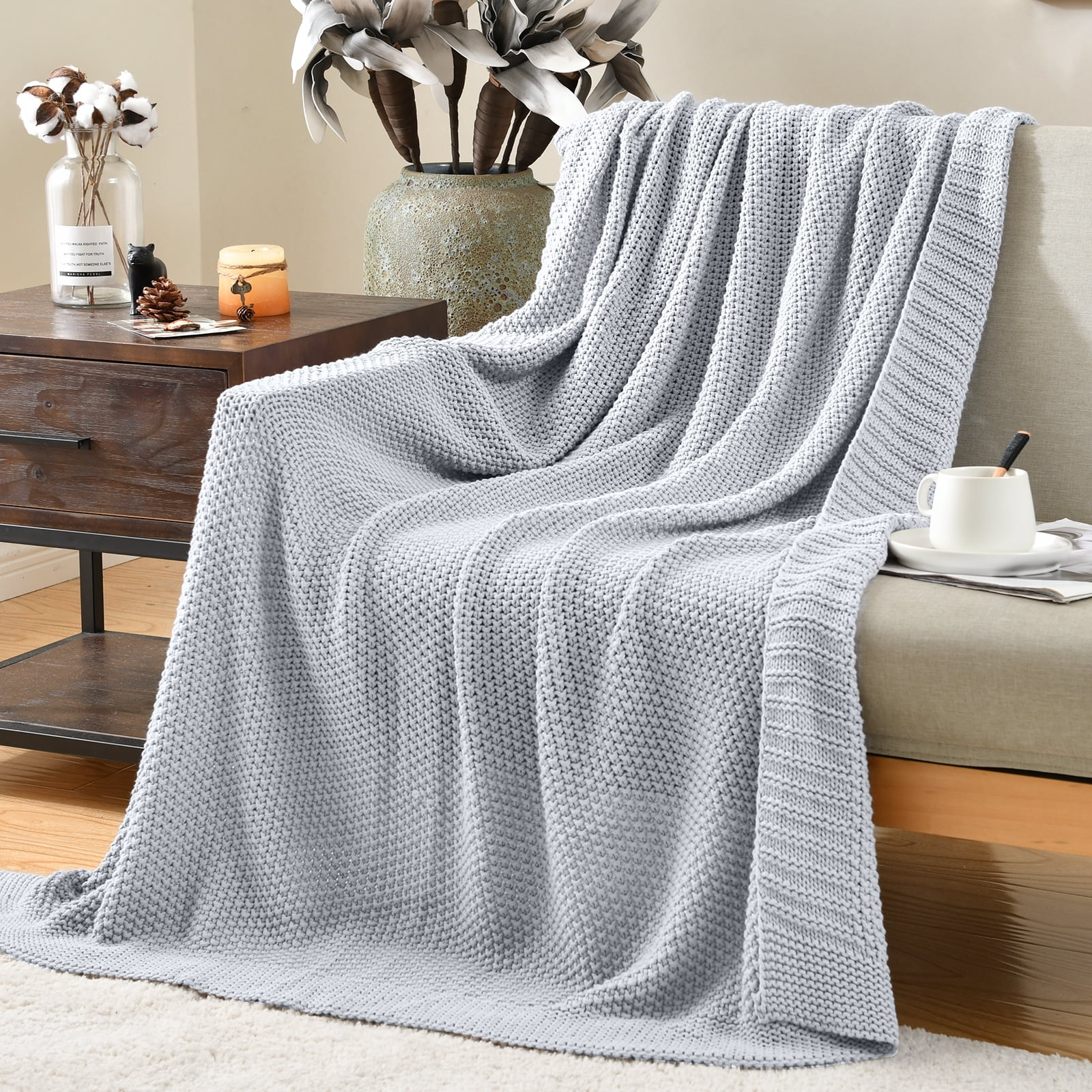 100% Cotton Honeycomb 2 Tone Sofa Settee Bed Throw 7 Colors & 6 Sizes Waffle 