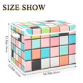 thumbnail image 5 of Yayeee Collapsible Cube Storage Bin with Lid Fabric Closet Decorative Basket with Handles, Colorful Checkered Pattern, 5 of 7