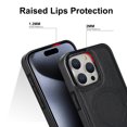 thumbnail image 4 of Designed for iPhone 15 Pro Max Case Strong Magsafe, Vintage PU Leather Soft Snap-on Back Cover Slim Protective Shockproof Wireless Charging Phone Case Cover for iPhone 15 Pro Max, Black, 4 of 7