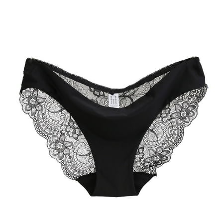 Clearance Sale! Panties for Women Women Lace Cotton Panty Hollow Briefs Underwear Womens Panties Black Xl