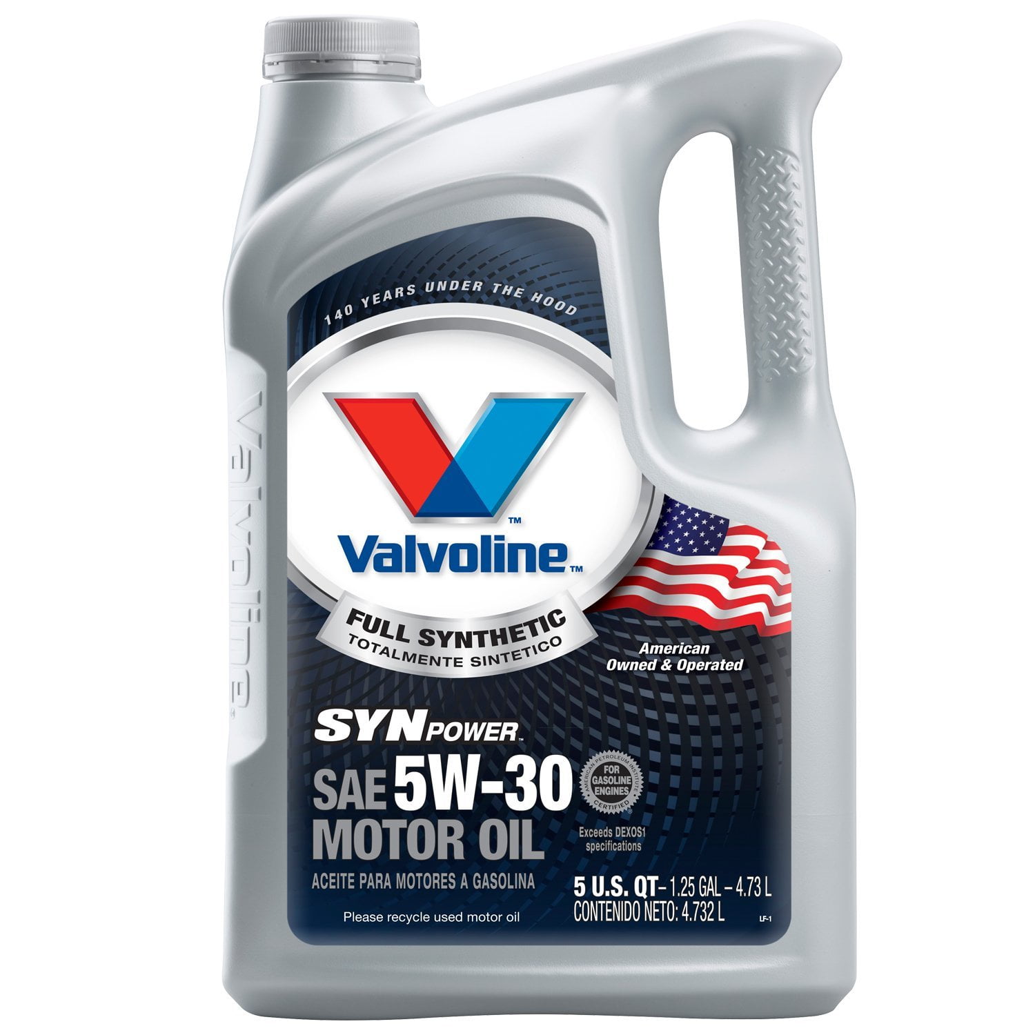 Valvoline 787007 Oil SynPower (R) SAE 5W30; Full Synthetic; 5 Quart