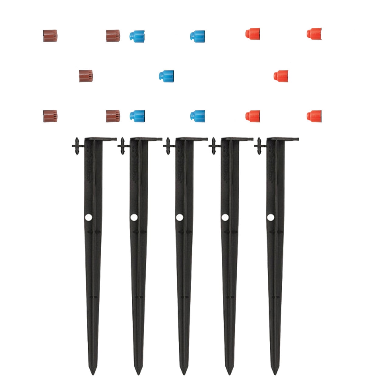 Orbit 5pk 12" Drip Irrigation System Sprinkler Stakes Full, 1/2, 1/4