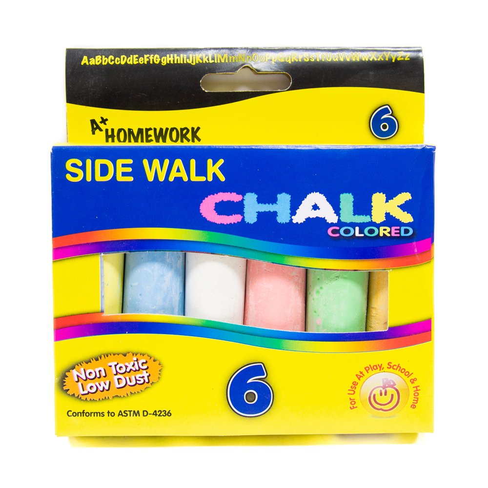 Assorted Colored Jumbo Chalk 6 pack Case Pack of 48