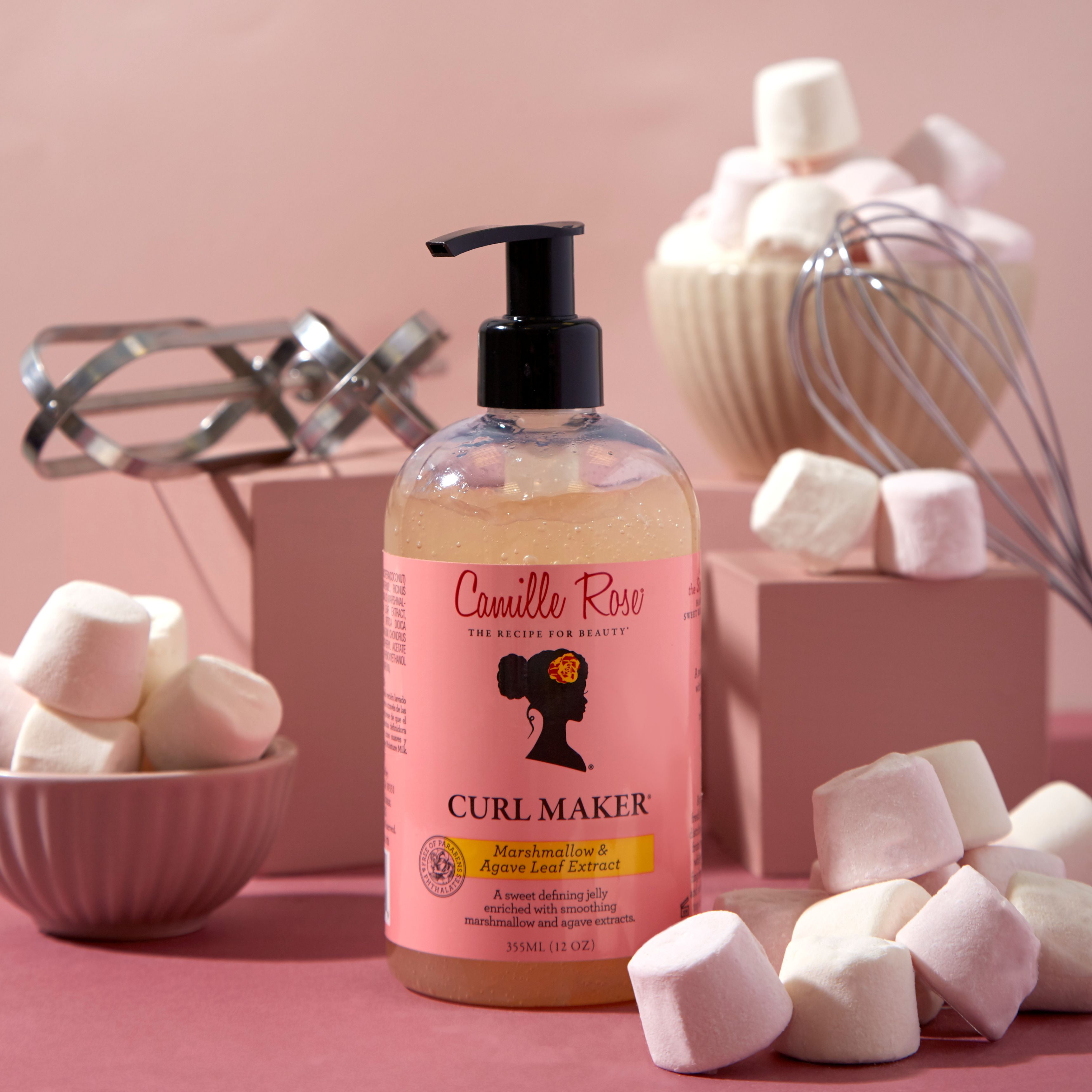 (2 pack) Camille Rose  Curl Maker Define & Style Hair Styling Gel with Marshmallow Extract & Agave Leaf Extract, 12oz