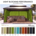 thumbnail image 3 of Snubbull Gazebo Curtains 4 Panels for 10x12ft Gazebo, Waterproof Outdoor Privacy Sidewalls with Zippers & Tiebacks, Replacement Curtains for Patio Garden Backyard, Grass Green, Only Curtain, 3 of 11
