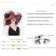 thumbnail image 5 of SAYOO Sombrero de mujer elegante tela de malla plegada con flores adornadas con cornisa ancha SAYOO  moda, 5 of 5
