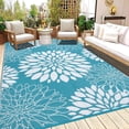 thumbnail image 1 of Alfombra de exterior Ilead, 183 x 274 cm, impermeable y reversible, color verde azulado, 1 of 9
