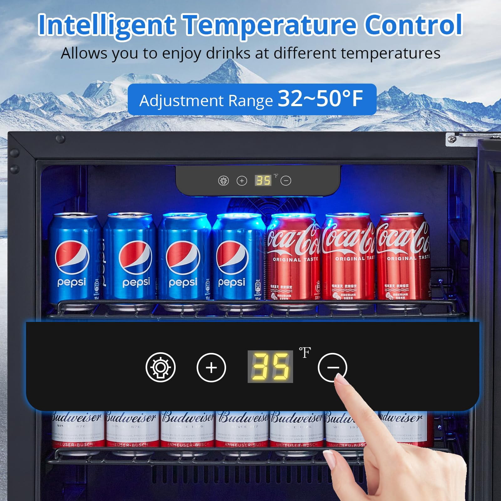 24 Inch Beverage Refrigerator, Weather Proof Stainless Steel Beverage Fridge for Outdoor Kitchen and Patio, Indoor/Outdoor Beverage Cooler for 180 Cans, Built-in/Freestanding
