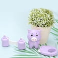 thumbnail image 3 of Juego de 3 sonajeros de plástico para bebés recién nacidos, juguetes musicales con forma de animal para agitar la mano (morado), 3 of 10