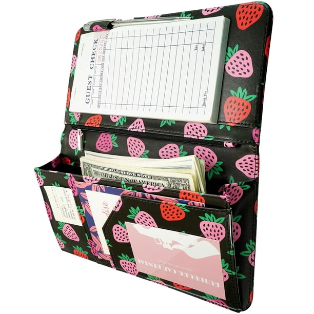 Libro de servidor Zreal Cute para camareros en restaurantes, color negro