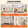 thumbnail image 4 of KFFKFF Rattan Dresser with Six Drawers, Contemporary Wooden Wardrobe Storage, Bohemian Style Dresser with Robust Handles and Legs, Ideal for Bedroom, Lounge, and Corridor, 4 of 10