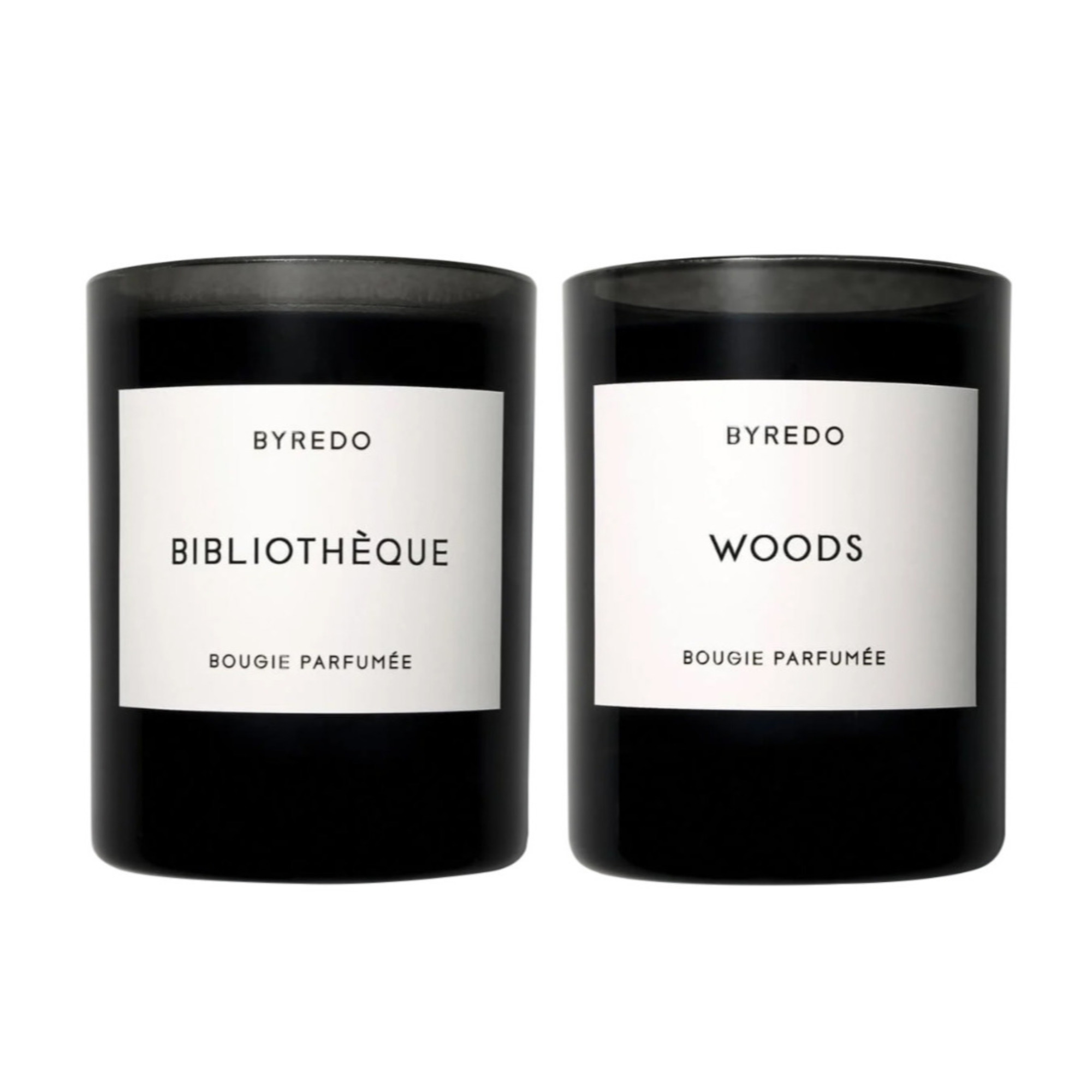 Byredo Scented Candles Twin Pack Bibliotheque, Woods, 2 x 8.4oz