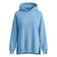 thumbnail image 5 of Vivianyo HD Women's Sweatshirt with Hood, Side‑Slit Hem Oversized Hoodies For Women, Fall Long‑Sleeve Pullorver Top for Outdoor Walks and Casual Weekend Plans, Sizes S-2XL, 5 of 7