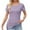 Purple, variant on UAMVSH Women's Short Sleeve Crew Neck T Shirts Summer Ribbed Knit Slim Basic Solid Color Tee Tops
