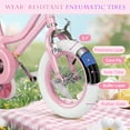 thumbnail image 6 of XJD 12 inch Kids Girls Bike for 3-12 Years Old Toddlers, Princess Children Bicycle with Training Wheels, Streamers, Basket, Doll Seat, Pink, 6 of 16