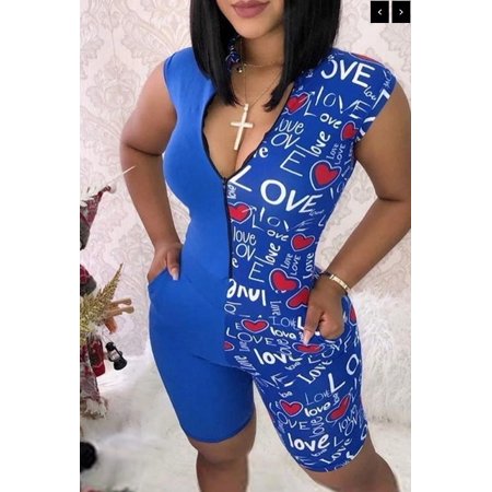 women s sexy romper v neck sleeveless summer playsuit patchwork letter print casual jumpsuit walmart canada