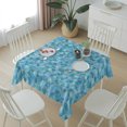 thumbnail image 4 of Blue Geometric Suqare Tablecloth - 60 x 60 Inch, Country Chic Abstract Gradient Motifs Waterproof & StainResistant Tablecloth, Washable Oil-proof Table Cover for Dining/Party/Wedding/Camping/Buffet, 4 of 9