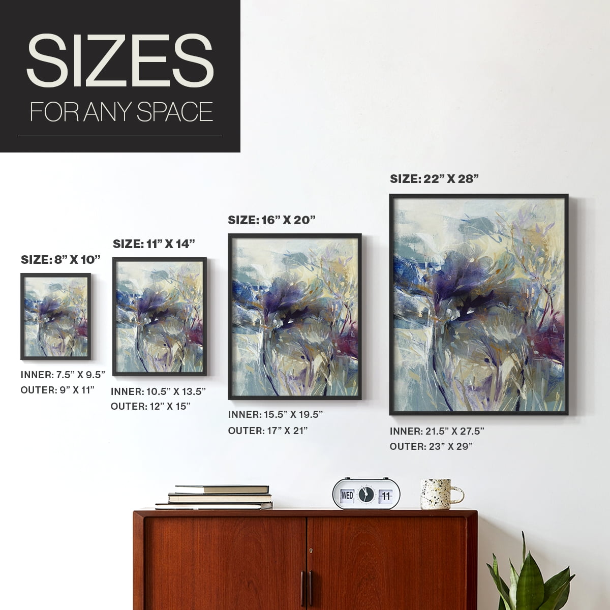 Meadow Saffron I in Black Solid Wood 11 x 14 Framed Print