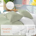 thumbnail image 3 of Sage Green Burlap Texture Bedding 3 Piece Duvet Cover Set Queen Size, Farmhouse Vintage Sage Green Soft Microfiber Comforter Cover with Zipper Closure & Pillowcases, FadeResistant Quilt Cover, 3 of 9