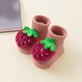 thumbnail image 2 of ZACPNCV Toddler Baby Floor Socks Strawberry Looped Knitted Socks Solid Color Cotton No Slip and Insulation Walking Socks Pink 0-1 Years, 2 of 7