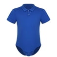 thumbnail image 1 of JanJean Justaucorps à Manches Courtes pour Hommes Col Rabattu une Pièce Chemise Justaucorps sous-Vêtement Bleu TG, 1 of 7