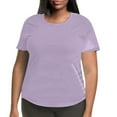 thumbnail image 1 of YFELWZ T-Shirt à Manches Courtes Col Rond pour Femmes Grande Taille Couleur Unie Violet Clair P, 1 of 4