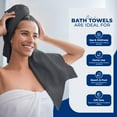 thumbnail image 5 of Dan River Bath Towel 6 pack 24x48 in Ultra Soft Quick Drying Cotton Towel - Charcoal, 5 of 8