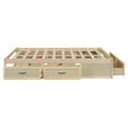 thumbnail image 4 of Euroco Wood Full Size Platform Bed with 6 Drawers for Kids Teens Adults, Antique Natural, 4 of 16