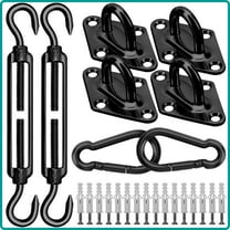 Sun Shade Sail Hardware Kit with 4pcs 10ft Length Extension Nylon Wire Rope,Shade Sails Installation Kits for Triangle Rectangle Shade Canopy,Shades Awning Kit is 304 Stainless Steel,Garden Outdoors D