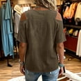 thumbnail image 3 of Setooff Womens Shirts, Cut Out Shoulder V Neck Short Sleeve Tops, Solid Oversized Tshirts for Women Casual Summer Blouse, 3 of 6