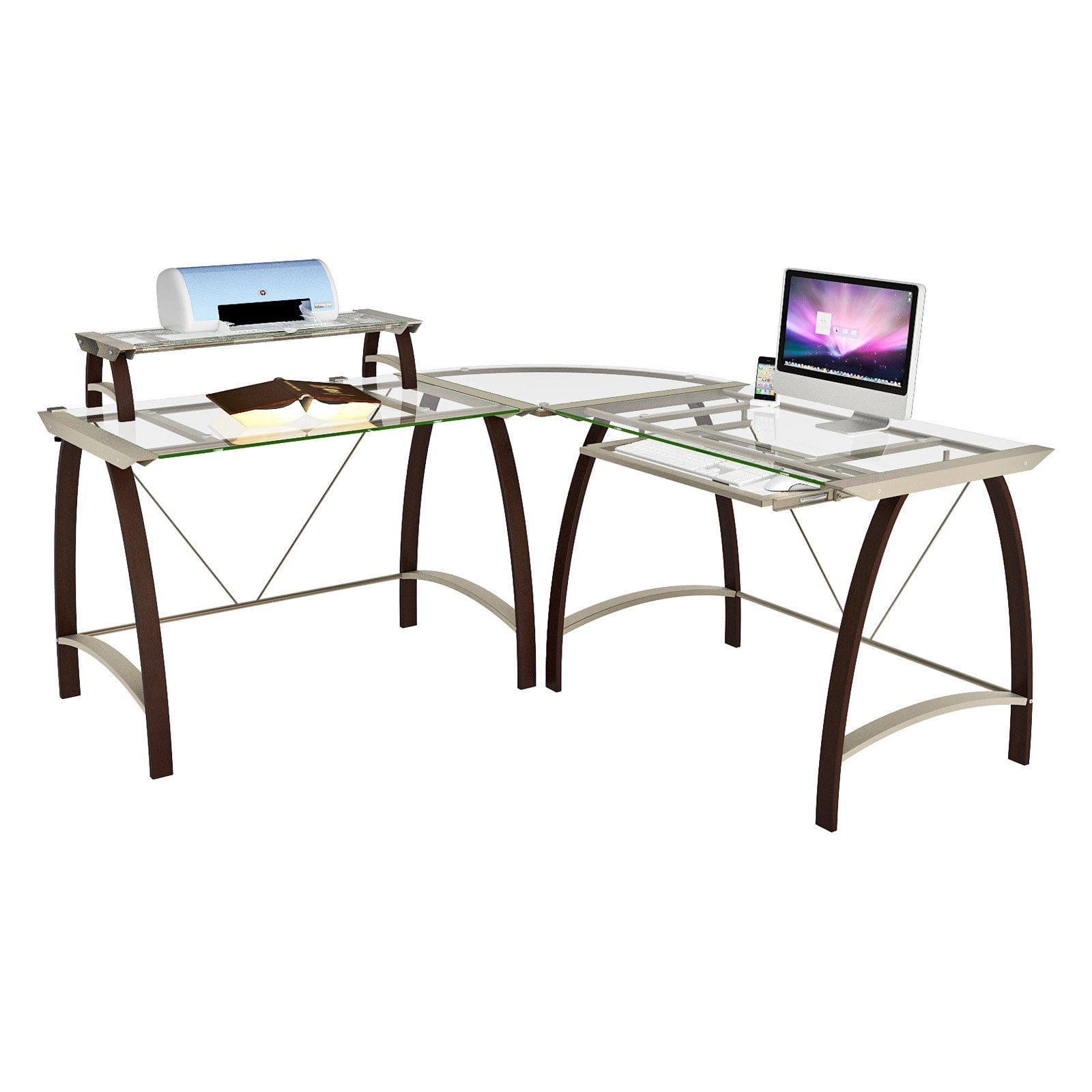 Z Line Kayden L Shaped Computer Desk Cherry