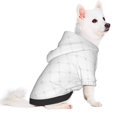 thumbnail image 2 of Fotbe Travel Around The World Airplane Print Small Dog Sweater Hoodies Pet Grey Hooded Soft Fleece Sweatshirts with Pocket Fall Winter Puppy Cat Sweaters Warm Clothes-Large, 2 of 7