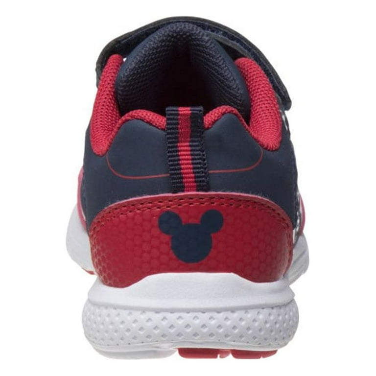 Disney Boys Mickey Mouse Sneakers w one red light Navy Red Size 12