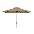 thumbnail image 2 of Safavieh Athens 9' Market Crank Striped Patio Umbrella, Beige/White, 2 of 6