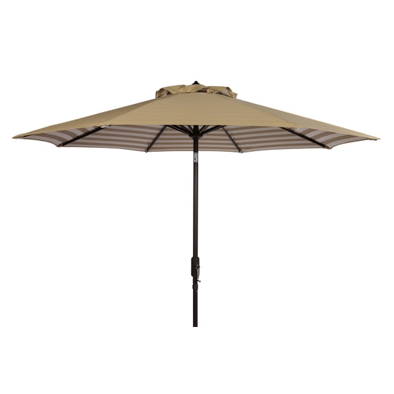 SAFAVIEH Athens 11' Market Crank Round Patio Umbrella, Beige