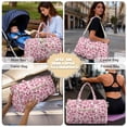 thumbnail image 5 of Garronmavis Pink Leopard Print Large Quilted Duffle Bag for Women, Weekender Travel Carry On Tote with Luggage Sleeve, Overnight Gym Dance Bag with Zipper Pockets, 5 of 7
