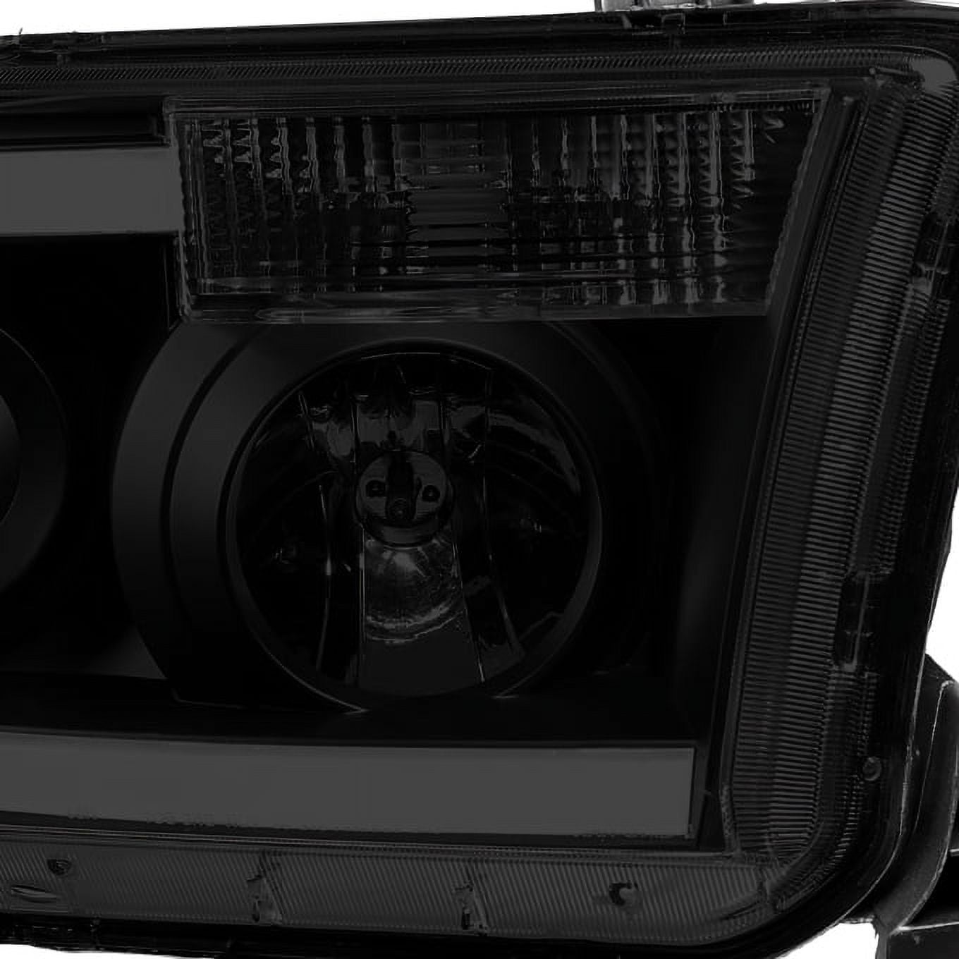 AKKON - For 2007-2013 Toyota Tundra | 2008-2017 Sequoia SMD LED Tube Black Smoked Lens Projector Headlights Replacement Pair Set