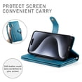 thumbnail image 2 of Allytechgroup Wallet Case for Apple iPhone 16 Pro, 9 Cards Holder + Zipper Pocket + Hand Wrist Shockproof Stand Flip Cover RFID Blocking Phone Case for Women Men, Blue, 2 of 7