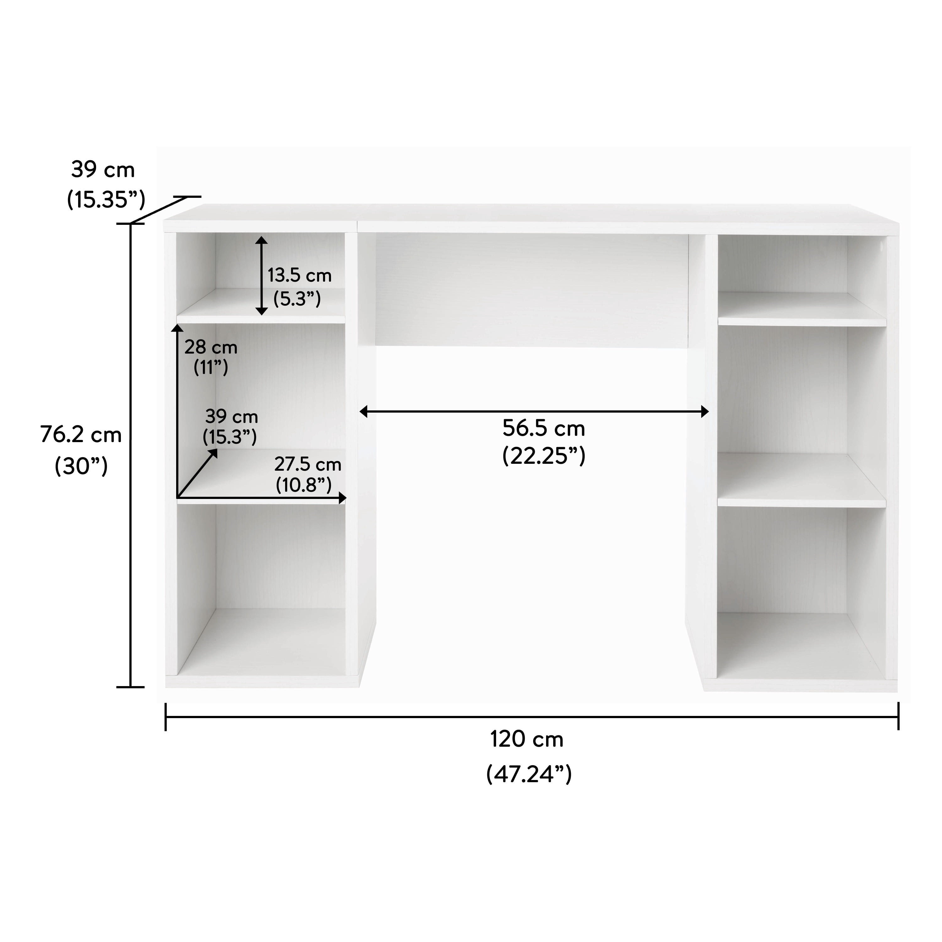 Mainstays 4-Cube Storage Desk, White Grain