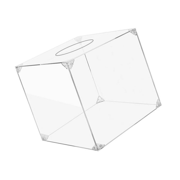 Alcancía de acrílico transparente, elegante, resistente, versátil, ligera y con forma de cerdito. 20 cm x 20 cm x 20 cm