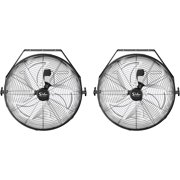 20 Inch High Velocity 3 Speed Wall-Mount Fan 5500 CFM for industrial commercial residential shop use patio backyard or even warehouse and factory stations 2 Pack Black