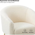 thumbnail image 4 of Sherpa Upholstered Armchairs Set of 2 Barrel Accent Chairs Metal Legs Living Room Bedroom Cute Vanity Chair Ivory, 4 of 6