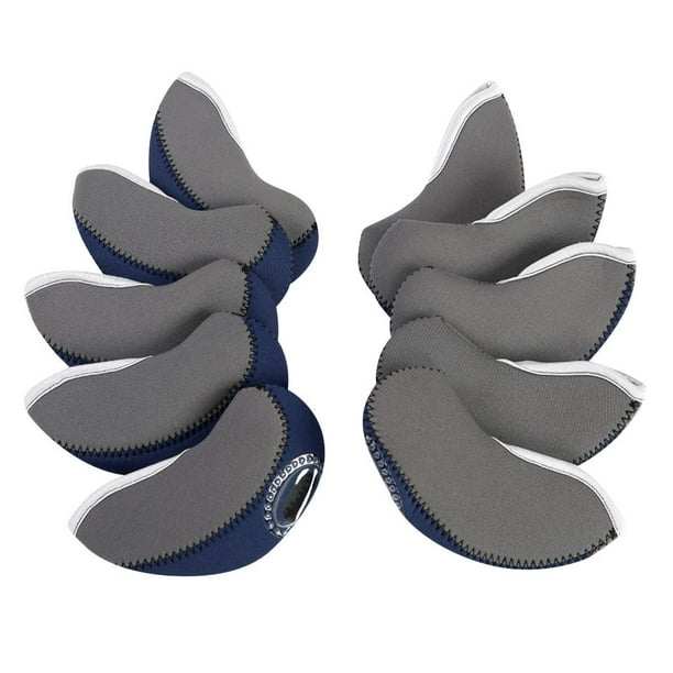 Juego de 10 fundas de cabeza de hierro para palos de golf de neopreno, para zurdos/diestros Azul real Sharpla Cubierta de cabeza de Golf Iron Club