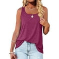 thumbnail image 5 of ALLLIST Womens Tops Clearance Under $10 Purple Sleeveless Scoop Neck Solid Tank Tops Women's Tank Tops S, 5 of 8