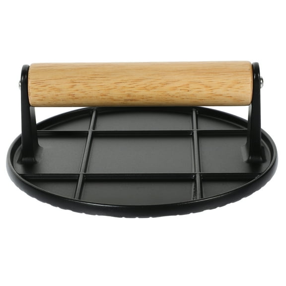 Baking and Frying Plate Tool Bacon Burger Press Wood Handle Burger Maker Press Grill Press