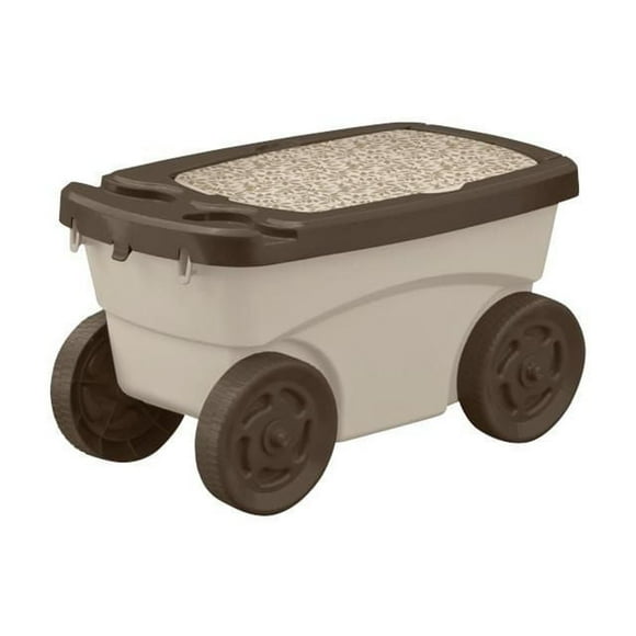 Suncast, Scooter de jardin - Taupe avec couvercle moka