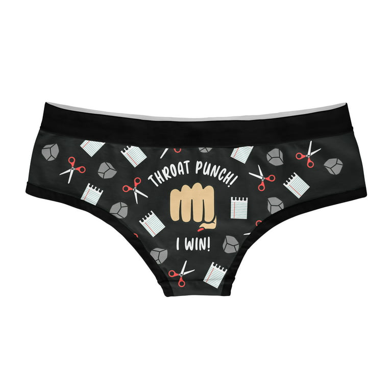 Womens Rock Paper Scissors Throat Punch Panties Funny Bikini Brief Graphic  Underwear
